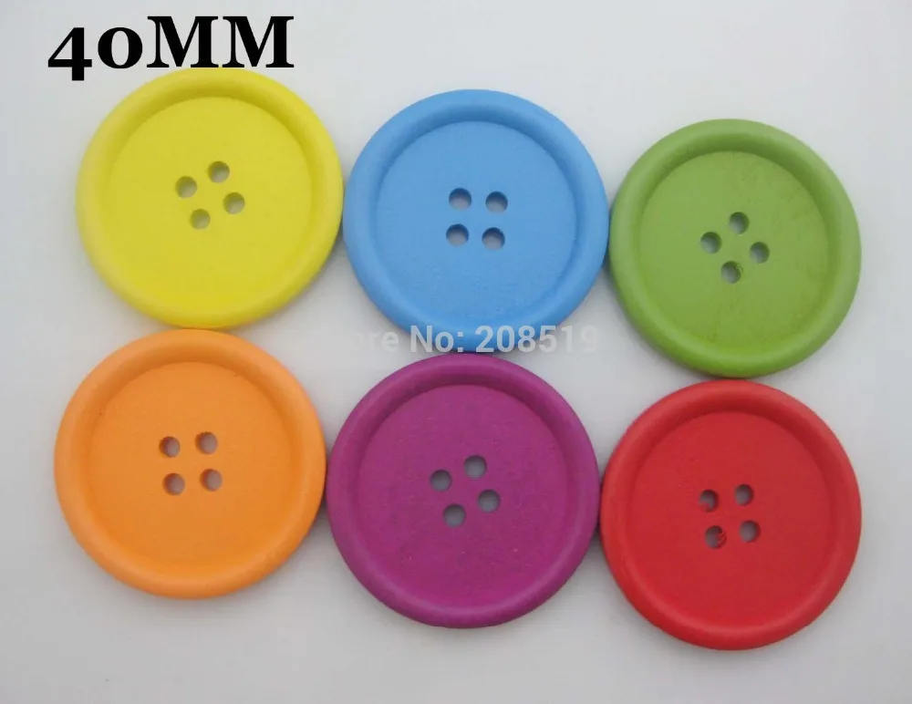 

40mm round buttons 4 holes 50pcs mixed randomly Big button decorative buttons for craft