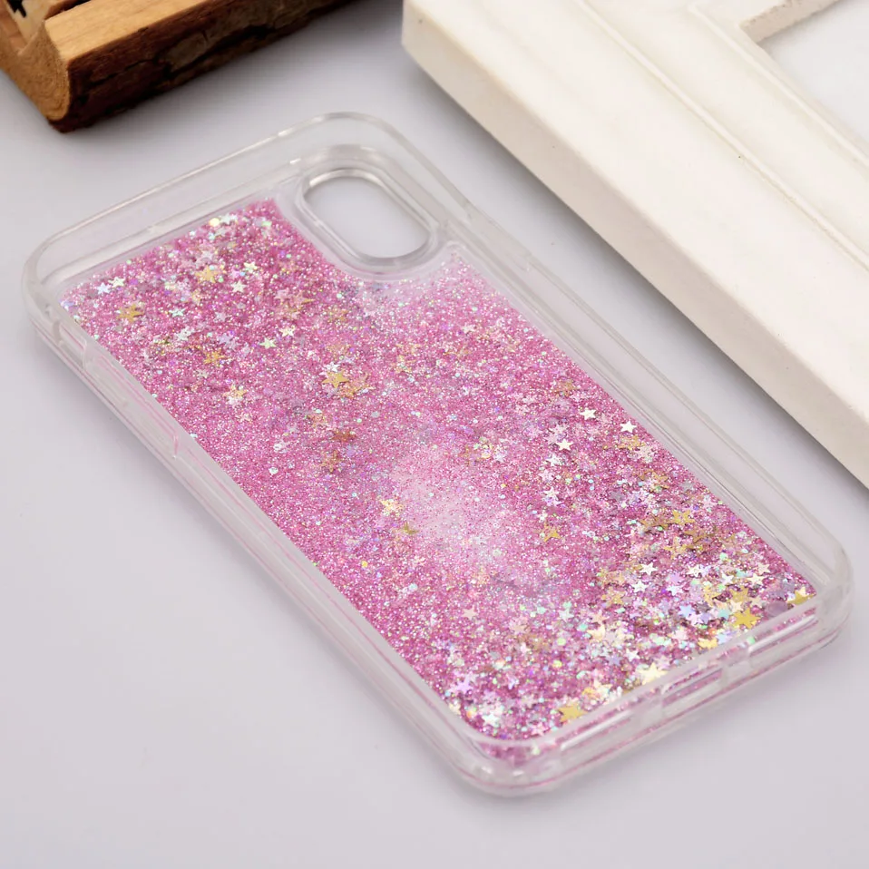 Reaoom for iPhone X Case Glitter Dynamic Liquid Colorful Star Quicksand Cute Bottle Unicorn Protection Cover Capa for iPhoneX 10 (4)