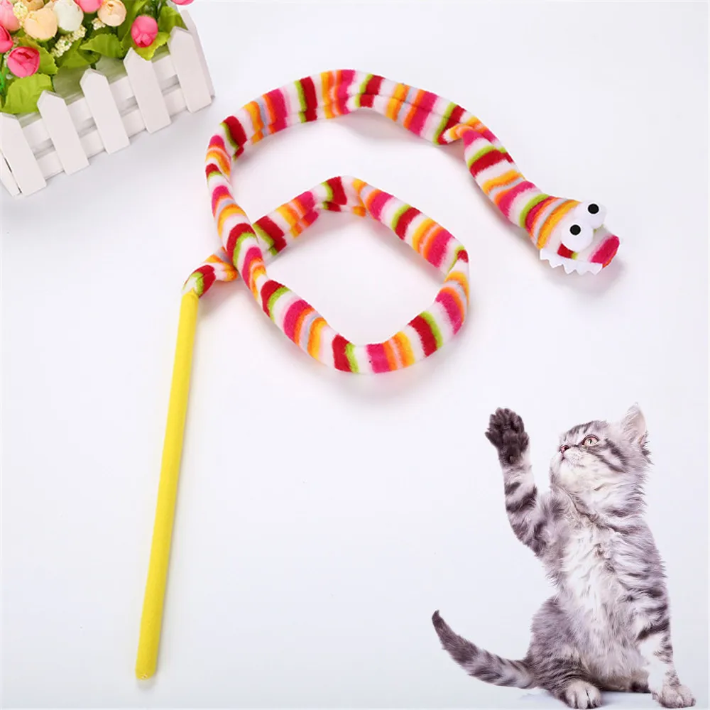 Kitten Cat Pet Toy Chaser Stick Rainbow Snack Streamer Interactive Play