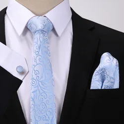 New Paisley Jacquard Woven Silk Mens Tie Handkerchief Set Neck Tie 7.5cm Paisley Ties for Men Suit Business Wedding party New Paisley Jacquard Woven Silk Mens Tie Handkerchief Set Neck Tie 7.5cm Paisley Ties for Men Suit Business Wedding party
