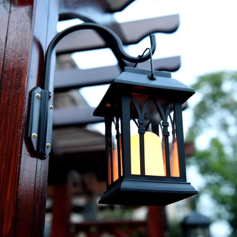 

Newly Outdoor Solar Power LED Candle Light Yard Garden Decor Tree Palace Lantern Light Hanging Wall Lamp XSD88