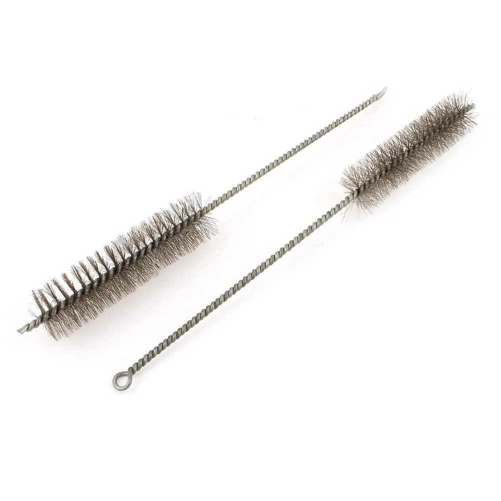 2 Pcs 32cm Long 30mm Diameter Stainless Steel Wire Tube Cleaning Brush