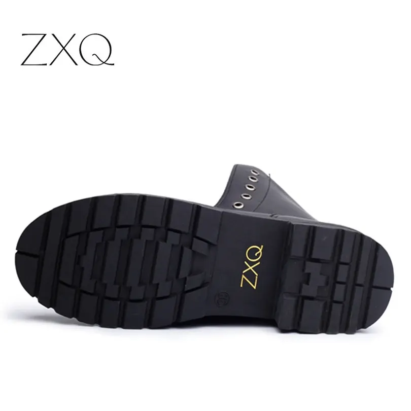 Online Heißer Verkauf Mode Frauen Motorradstiefel Damen Weinleseniet Kampfarmee Punkgoth Ankle Schuhe Biker Leder Herbst frauen stiefel