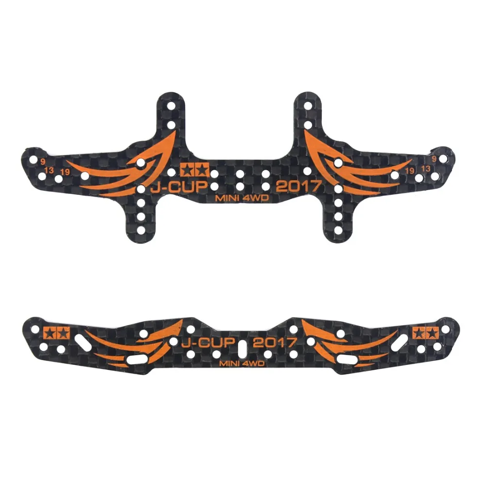 

J-CUP 2017 HG Carton Front & Rear Multi Roller Setting Stay 1.5mm Carbon Fiber Plate for Tamiya Mini 4WD Car Model 95104/95105