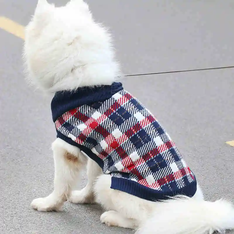 Зимний свитер для собак пальто вязаная одежда Samoyed золотистый ретривер больших