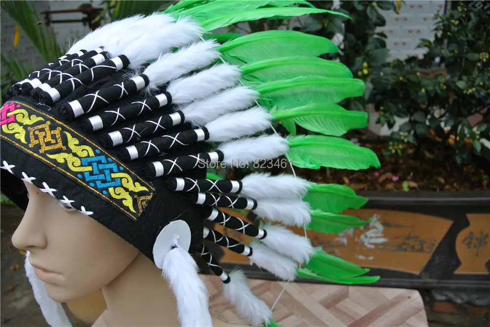 Free Shipping Genuine Hand-sewn Indian Chief Hat National Characteristics Decoration Awesome Feather Crown |