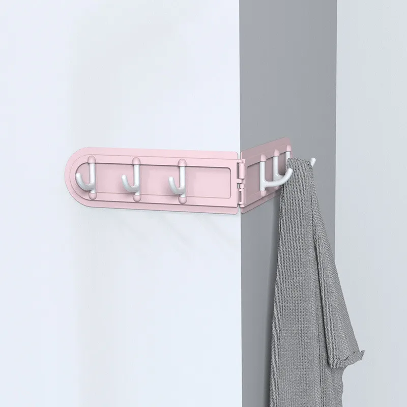 

HOMETREE Creative Corner Hook Folding 6 Row Kitchen Bathroom Free Punching No Trace Strong Hook Storage Rack Decoration H793