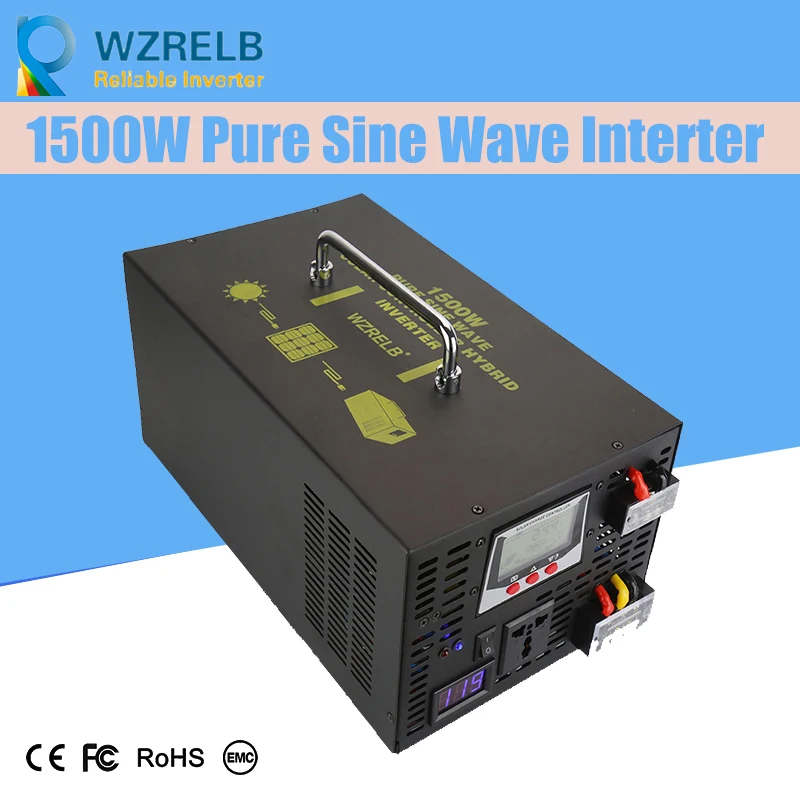 

Reliable Peak 1500W Pure Sine Wave OFF Grid Inverter DC12V/24V to AC220V Power Inverter Converter Houseuse Solar System