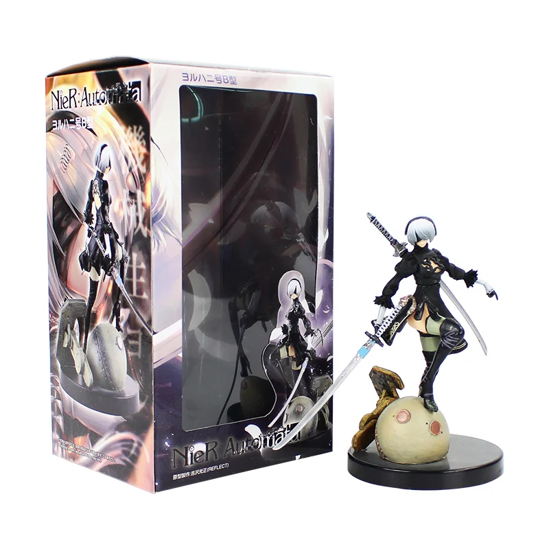 14cm NieR Automata Figure Toy YoRHa 2B No. 2 Type B With Sword Collectible Model Toy - Цвет: With Color Box