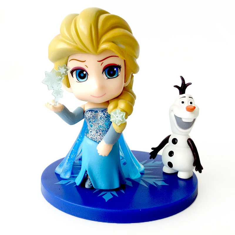 Игрушки Принцессы Диснея 3 шт./компл. 5 8 см Kawaii Q Vesion замороженная Кукла Эльза экшн