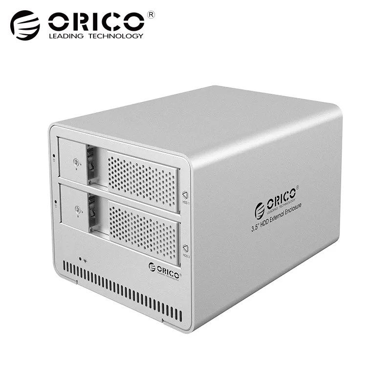 

ORICO 9528U3 2 Bay USB3.0 SATA HDD Hard Drive Disk Enclosure 5Gbps Superspeed Aluminum 3.5 Case External Box Tool Free Storage