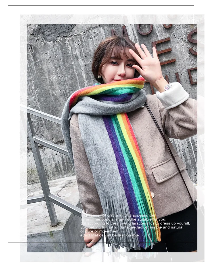 Новые модные женские кашемир красочные Радуга шарф украшения мягкие и удобные scarfves подарок платок высокого качества шаль