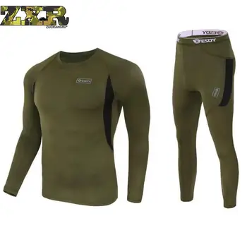 

Winter Long Sleeve underwears Fitness Men Set Tights Men's Compression Elasticity Quick Dry Breath suit Tactical for Men