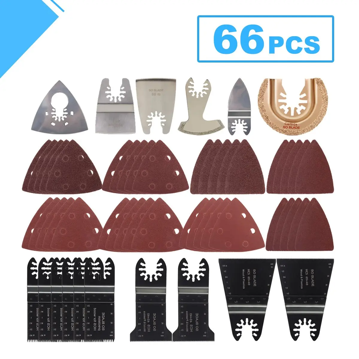 

Drillpro 66pcs Oscillating Multitool Saw Blade Multi Tools Accessories Kit For Renovator Power Tools as Fein multimaster