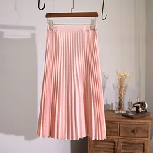 Faldas Saia Longa миди юбка ручная работа плиссированная длинная юбка весна-лето Корейская Высокая талия тонкая половина длины колледж тренд