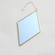 Creative Diamond Shaped Copper Side Hanging Mirror Wall Hanging Mirror Bathroom Mirror Creative Diamond Shaped Copper Side Hanging Mirror Wall Hanging Mirror Bathroom Mirror