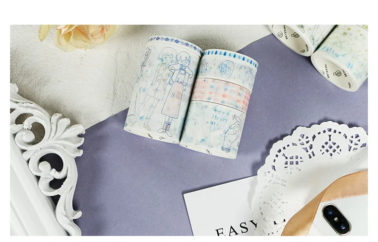 6 шт./компл. Bullet Journal васи ленты Набор Kawaii девушки жизни маскировки ленты для детей DIY декоративный дневник в стиле Скрапбукинг фото Ablums