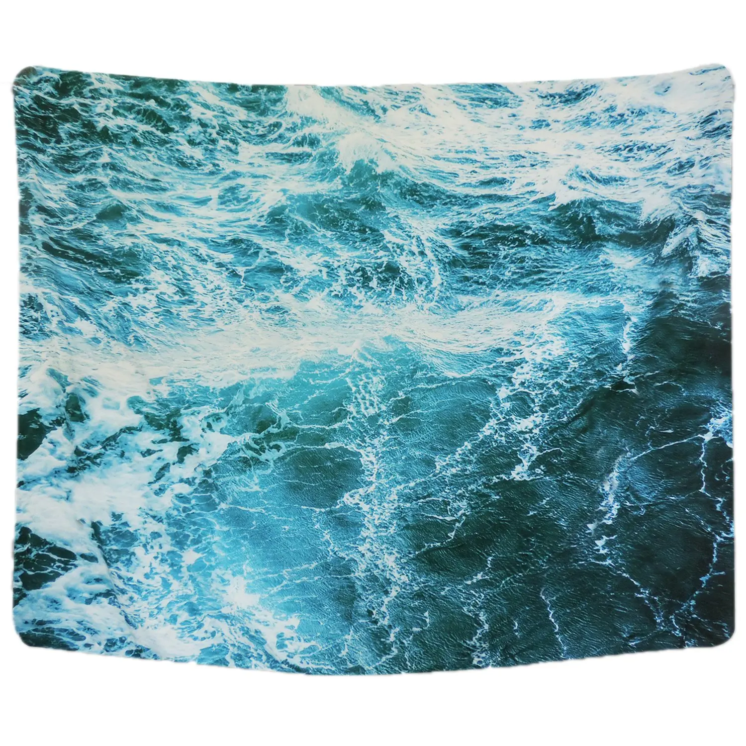 

Wall Tapestry Blue Ocean Wave Tapestry Sea Wall Hanging Tapestry Wall Art Decor Tablecloth (Spray59.1"X82.7")