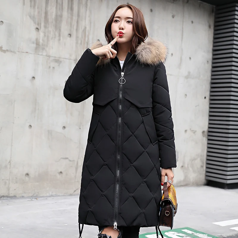 KUYOMENS Winter hot sale New Arrival Casual Warm women parkas mid-Long section Hooded Solid color Women cotton Jacket