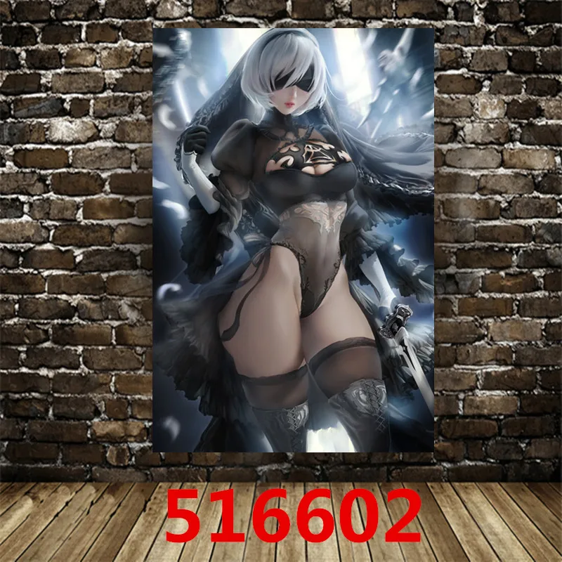 NieR: автоматический игровой постер Картина на холсте рамка картина для гостиной