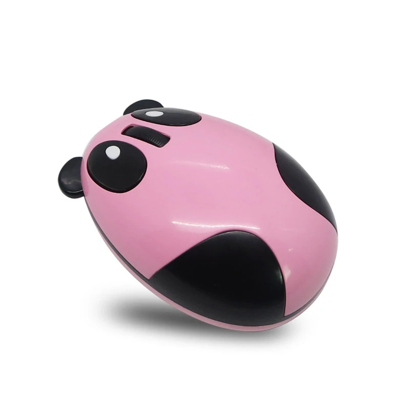 Милая Мини панда игровая беспроводная мышь 2,4 г геймер перезаряжаемая Бесшумная usb порты компьютерная мышь белый розовый подарок для ребенка