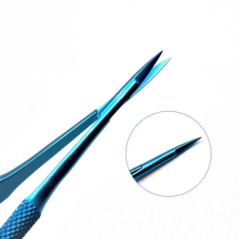 Titanium Aesthetic Plastic Surgery ophthalmic microsurgical scissors corneal scissors microsurgical scissors 12.5 / 14/16 /18cm 3