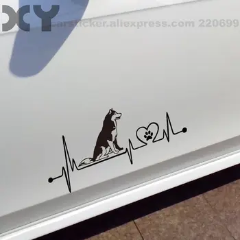 Huskies Cut Vinyl Decal Dog Car Sticker Truck Car Window Bumper Sticker 15" * 6.5" Black Decals