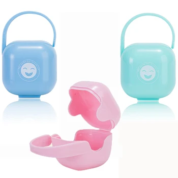 

Smile Face Baby Pacifier Storage Box Portable Handle Pacifier Case Caja Chupete Washable Baby Food Storage Box Case Nipple Case