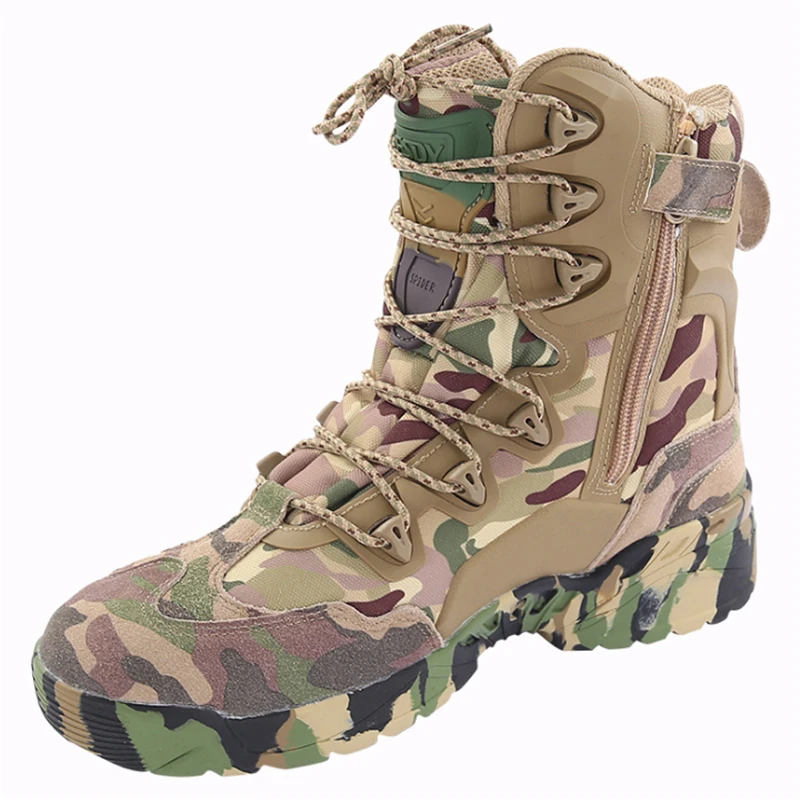 

2018 Men's shoes Suede leather snow boots outdoor Quick reaction boots BOA lacing system Boots A warrior combat boots size 39-45