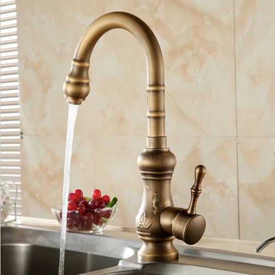  New Arrival Antique brass kitchen faucet bronze finishwater tap kitchen Swivel Spout Vanity Sink Fa - 33031768451