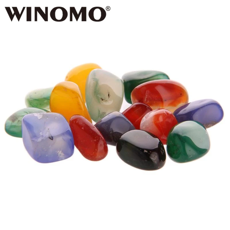 

WINOMO 0.5-2cm 100g Natural Colorful Agate Stone for Cabbing / Cutting / Lapidary / Tumbling / Polishing