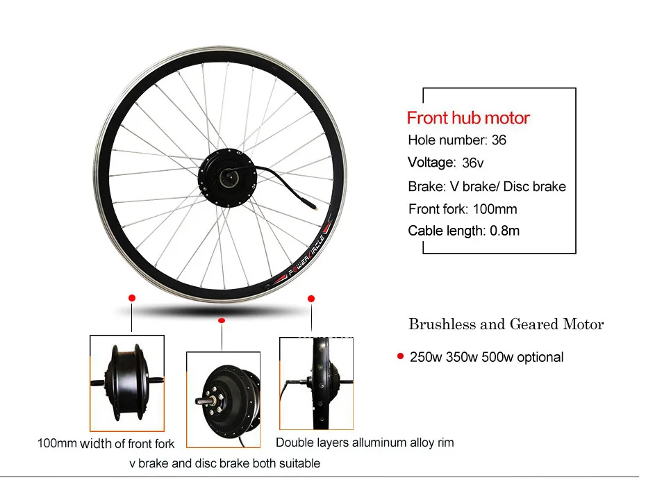 Excellent Best Price Electric Bike Motor Wheel 250W 350W 500W Electric Bicycle Conversion Kit Motor 20" 24" 26" 700c Wheels Free Shipping 2