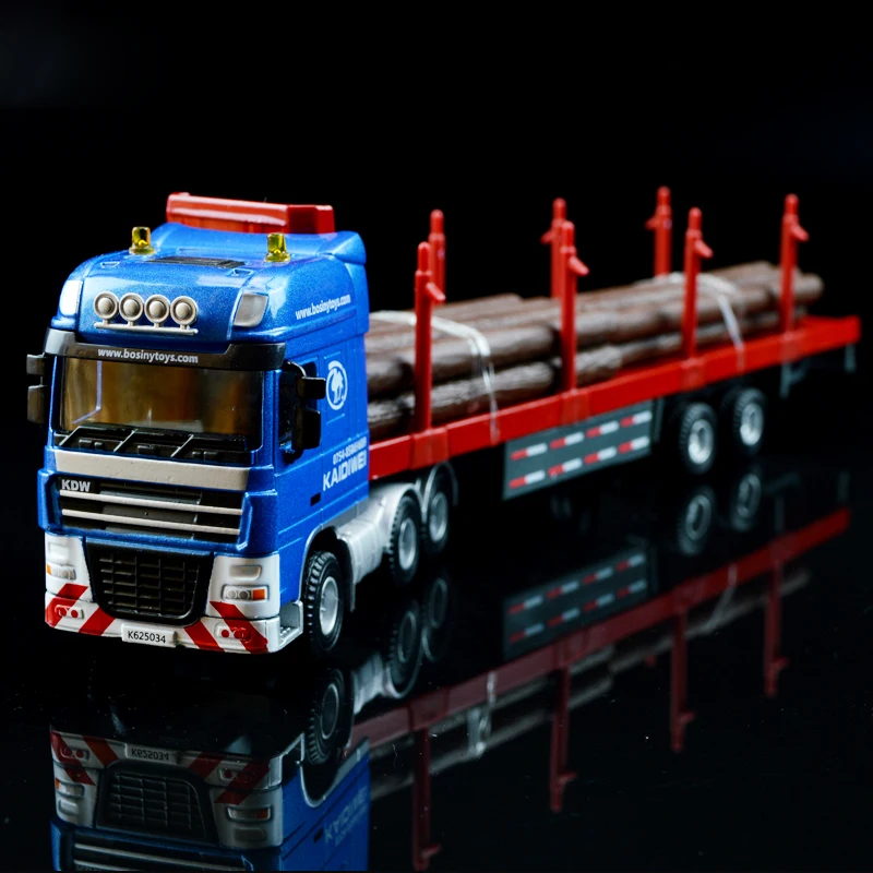1:50 грузовой контейнер деревянный транспортер грузовик, инженерный Транспорт модель сплава металла бортовой прицеп Грузовики Игрушки избранные модели