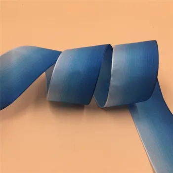 

N2067 38mm X 25yards Wired Edge Blue Fading Gradient Color Taffeta Ribbon. Gift Bow,Wedding,Cake Wrap,Tree Decoration,Wreath