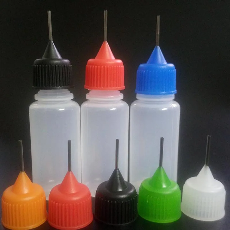 200pcs 10ml PE Empty E liquid Needle Bottle Plastic Dropper Bottles With Screw Metal Needle Caps for Vape E juice