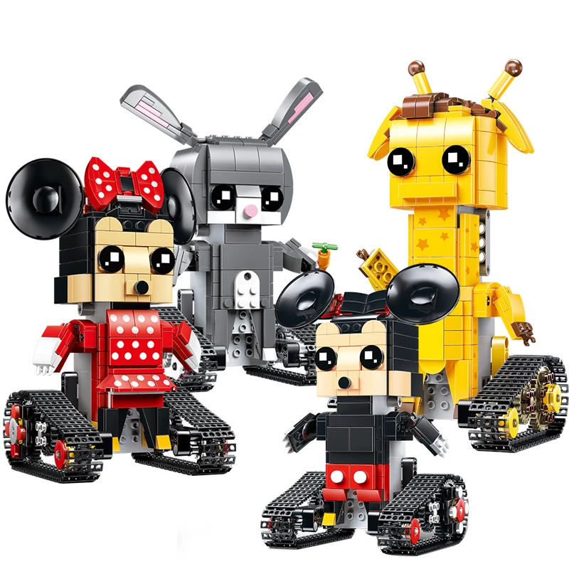 

technic rc Cartoon Robot Model sports Set Remote Control Doll Building Blocks Bricks children's toys hobbies educational