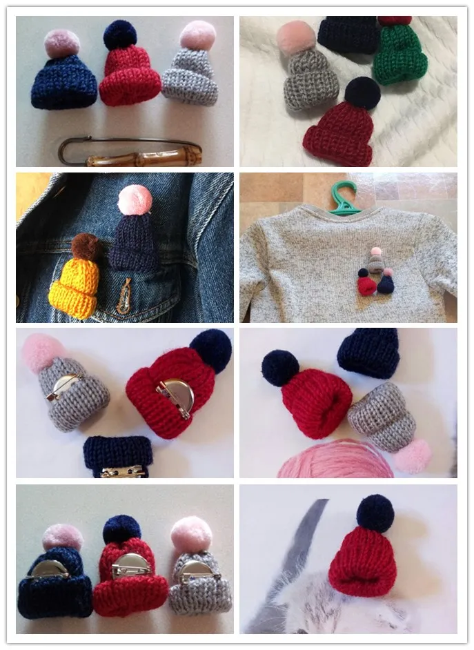 DoreenBeads 1 шт. милые Kawaii шерстяные значки на шляпу, безопасная булавка, броши с помпонами и помпонами, Разноцветные сумки для одежды, футболки, украшения