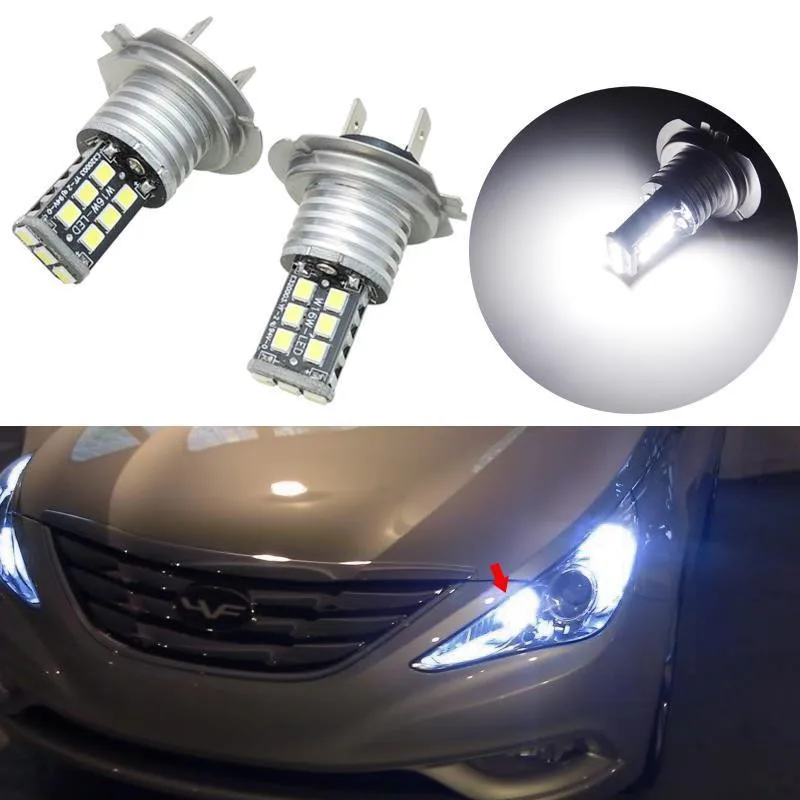 

2 White H7 15-3528-SMD LED Bulb For Hyundai Genesis Sonata Daytime Running Light