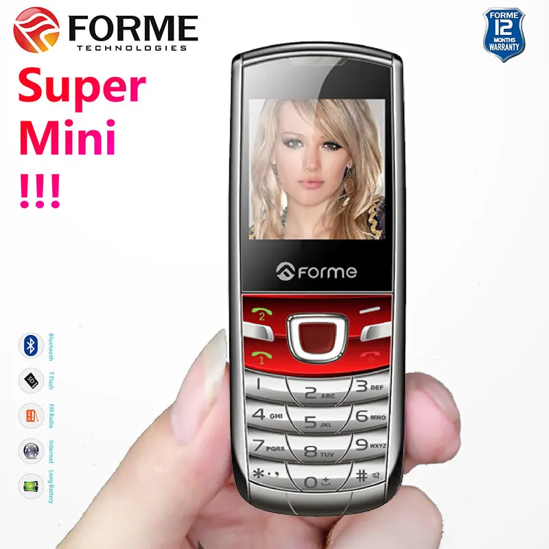 Super Mini Mobile Phone Russian Keyboard phone Metal Phone Original FORME Unlocked Pocket Cell Phone Free