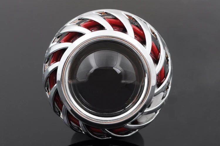 

2 inches Moto HID Bi xenon Projector Lens with white bule Red Angel Eye Halo 2PCS for H4 H7 H/L Motorcycle Headlight