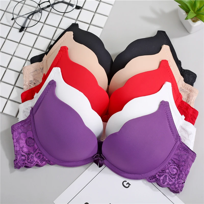  Brands Women Bras Push Up Super Push Up Bra Padded Solid Women Double Push Up Bras Sexy Lace Bralet