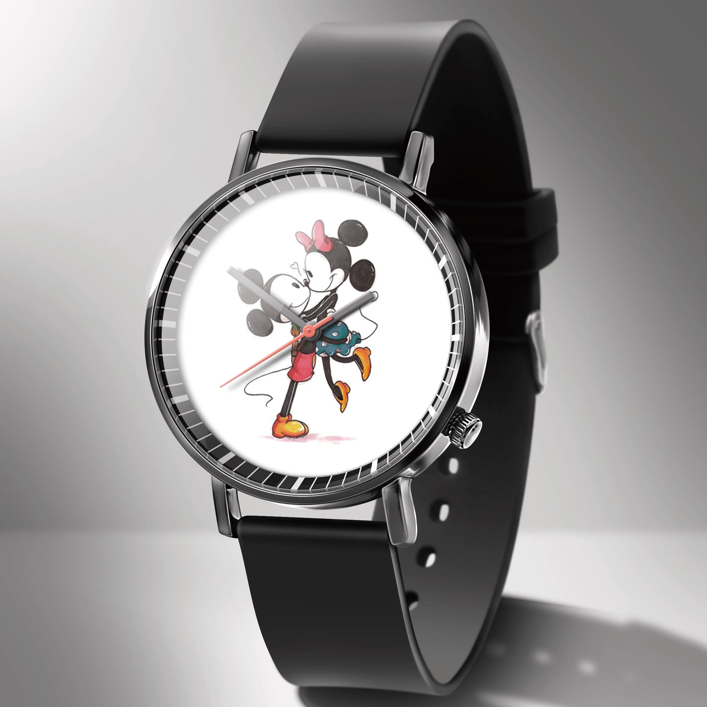 

New fashion cool mickey cartoon watch for children girls Leather digital watches for kids boys Christmas gift wristwatch