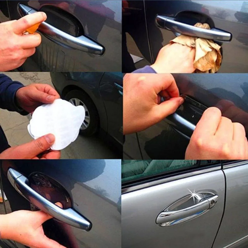 Car Styling Universal Invisible Car Door Handle Scratches Protective Vinyl Protector Films Car Handle Protection 4 pcs/lot