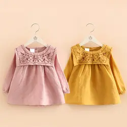 Футболка для маленьких девочек Демисезонный вышивка цветок детская блузка красивая одежда для девочек В стиле принцессы платье Детский