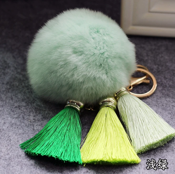 2018Fur Pom брелки искусственный кроличий мех шаровая цепочка для ключей Porte Clef pom De Fourrure пушистая сумка шармы кролик брелок Брелок - Цвет: 03