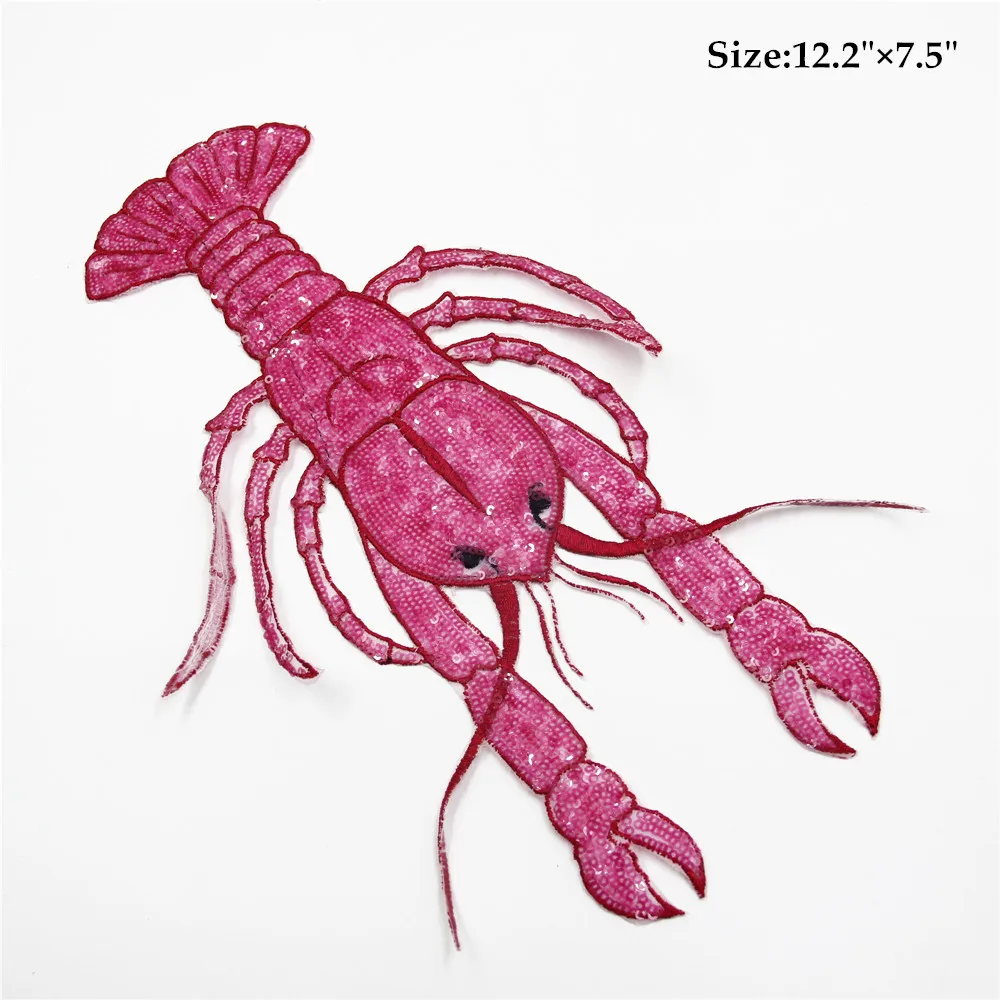 Payet Udang Karang Patch Hewan Laut Kecil Bordir Kartun Patch