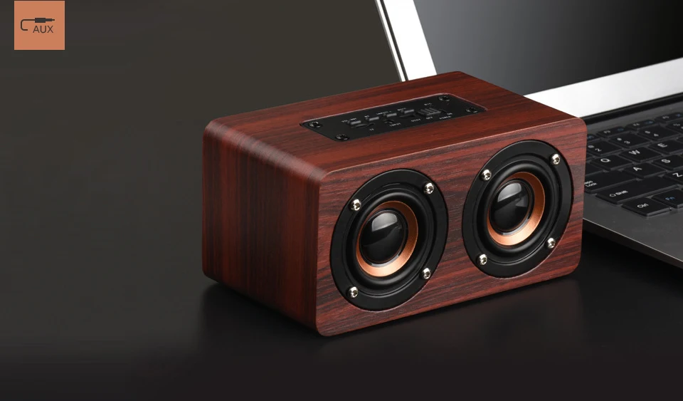 Magift Portable Wood Bluetooth Speaker Stereo Dual Loudspeaker Subwoofer Box Wooden Bass AUX 3.5mm Computer Speaker for Xiaomi (3)