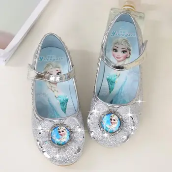 

Kids Girls Wedding Dress Shoes Children Princess Shoes Bowtie Purple Leather Shoes For Girls Casual Shoes Flat