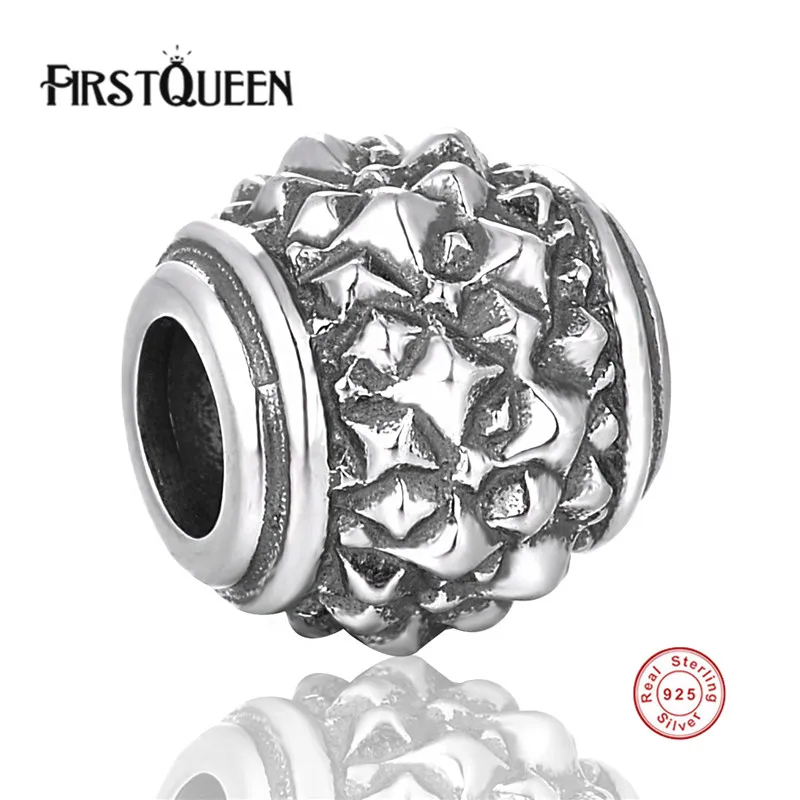 

FirstQueen 925 Sterling Silver Vintage Nature Star Beads Charms Fit Original Bracelet Women DIY Fine Jewelry