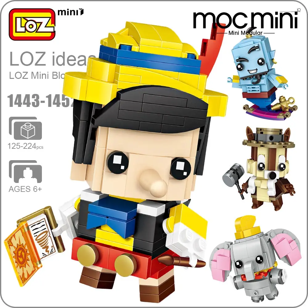 LOZ Mini font b Blocks b font Figure Cartoon Squirrel Mermaid Bear Princess Robot Cowboy Elephant